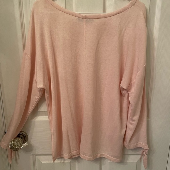 Loft Light Pink Quarter Sleeve Shirt - Size L - Picture 2 of 7